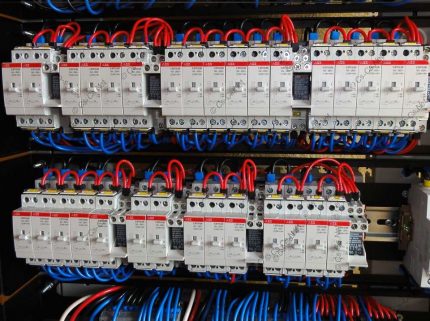 Disyuntores en el armario de control de ventilación