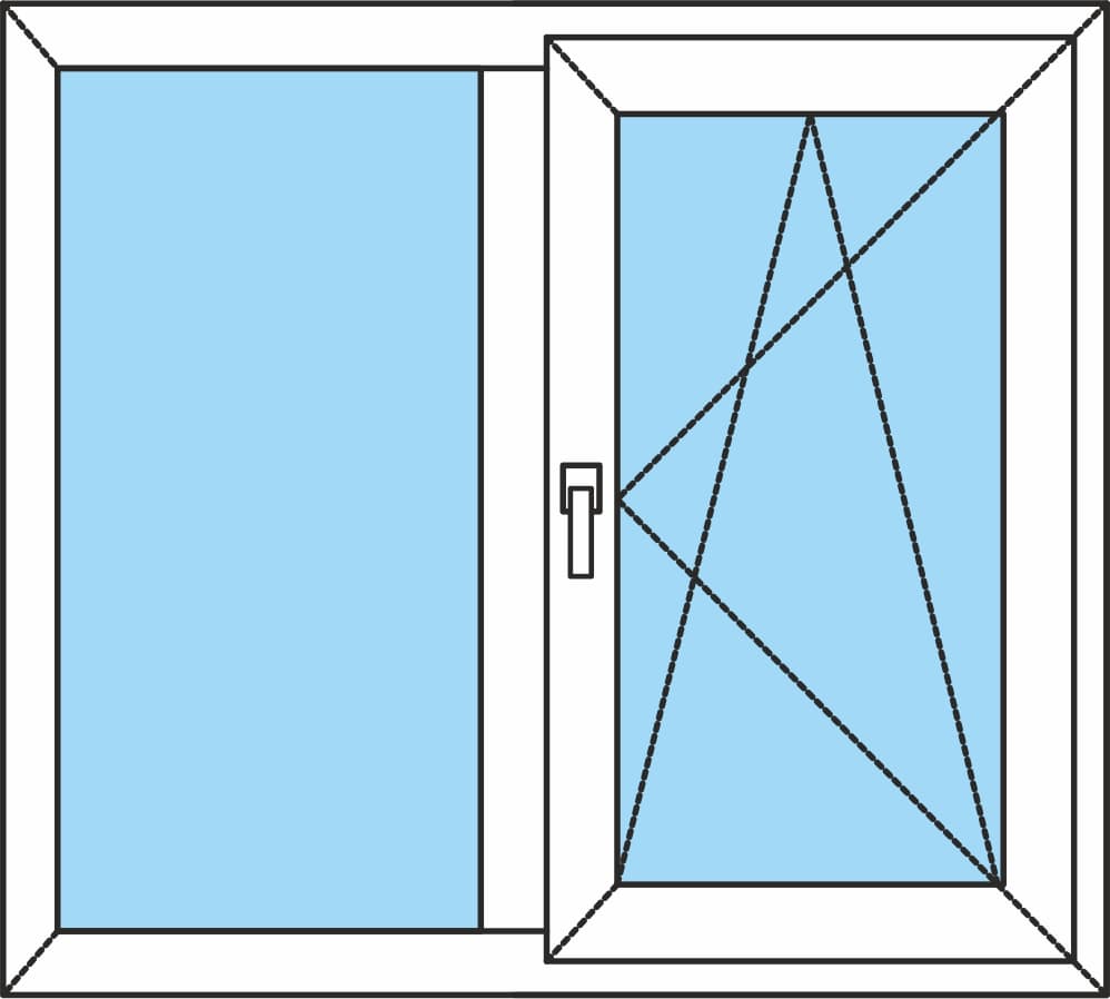 Çift kanatlı pencere - yatır ve döndür jaluzi - Smart Windows