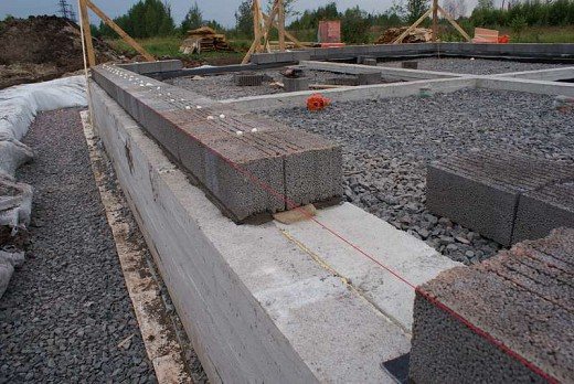 Egy ház építésének szakaszai kerámia agyagbeton tömbökből
