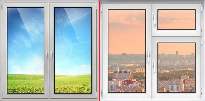 Foto: una ventana con ventilación (derecha) parece asimétrica y tiene menos espacio de luz