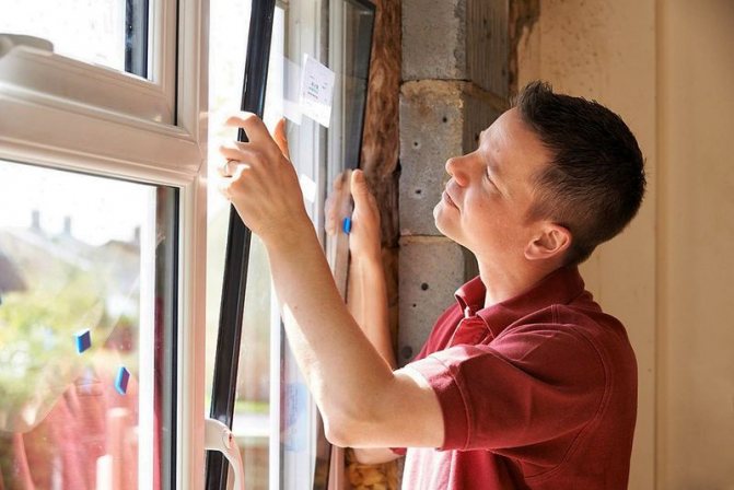 Photo: replacement of a double-glazed window with a new one