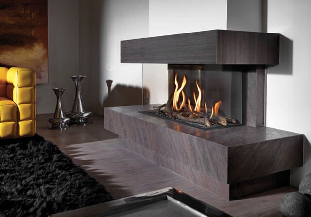 gas fireplace with bottled gas