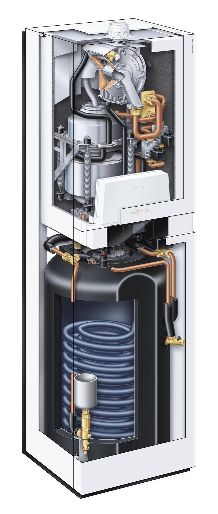 Caldeira a gás com gerador elétrico Viessmann Vitotwin