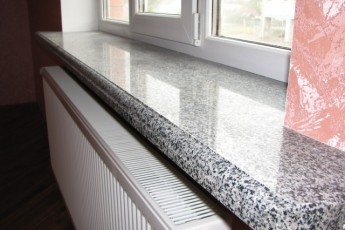 Alféizar de ventana de granito gris con salpicaduras negras Bella White