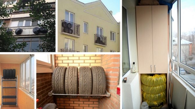 Opbevaring af hjul på altanen: regler, betingelser, anbefalinger