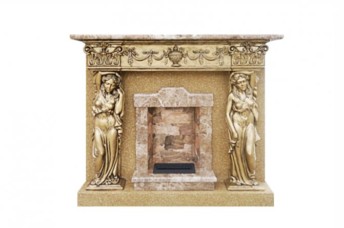 Ako vytvoriť portál pre elektrický krb: podrobné pokyny a odporúčania, krbový portál Caryatid Imperador Light