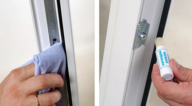 como lubrificar as vedações de janelas de plástico