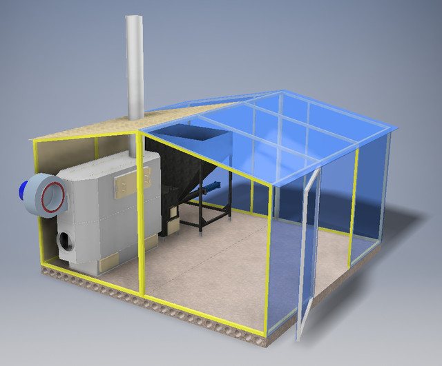 Kotlovnica za generator topline u stakleniku