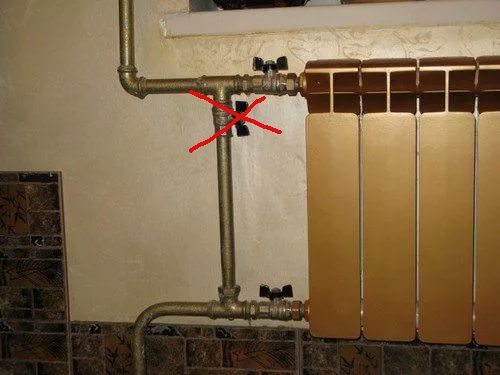 grifo adicional en la derivación del radiador de calefacción