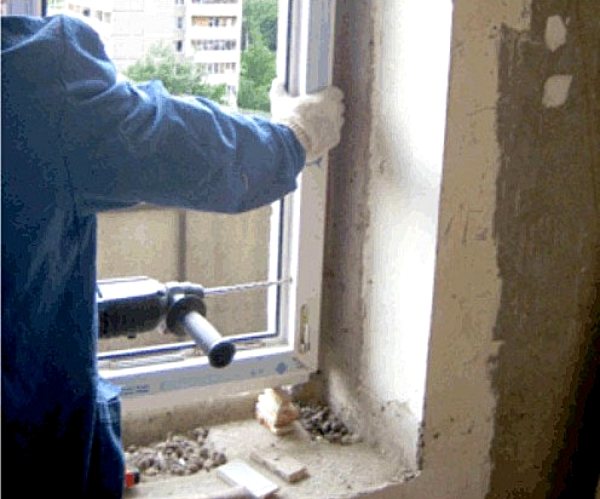Instalación de ventanas de plástico.