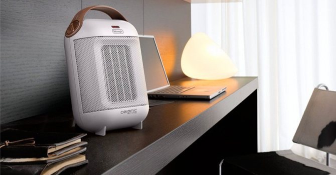 Stolový kompaktný ohrievač ventilátora