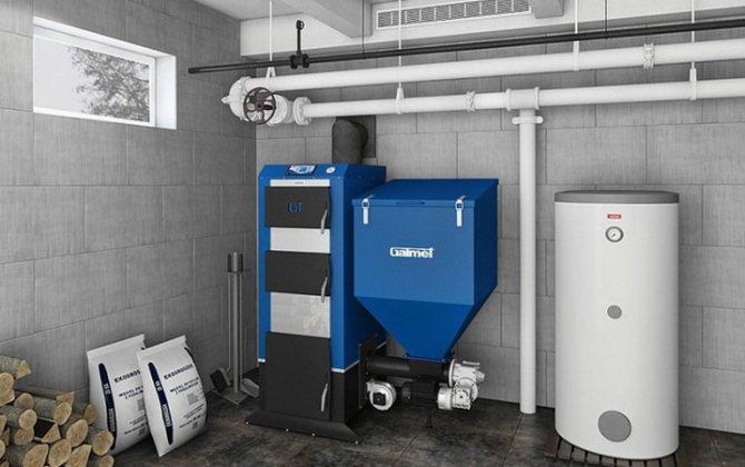 Aquecimento por caldeira e lenha, equipamento da sala da caldeira