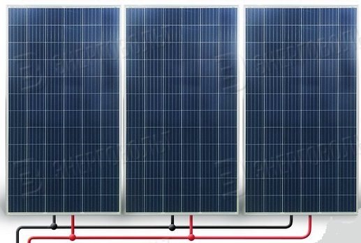 conexão paralela de painéis solares