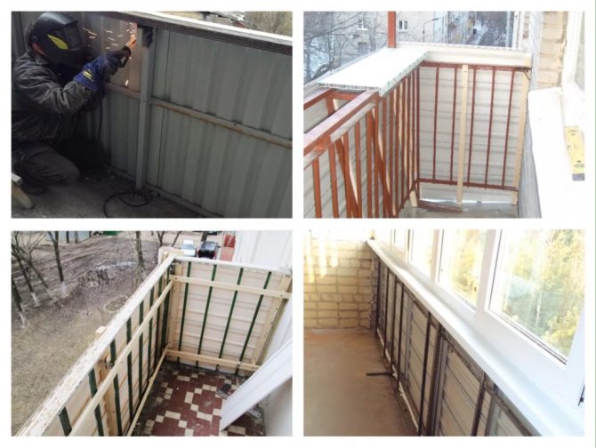 parapet na balkóne pod hliníkovým zasklením