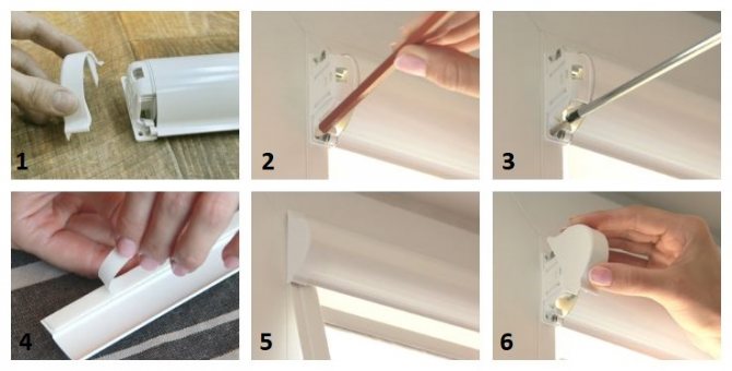 Installation procedure for closed roller blinds