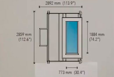dimensiunile corpului de iluminat pentru fereastră de pe plafonul coelux