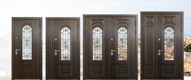 Dimensions of entrance metal doors