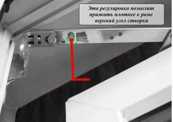 Úpravou sa zvýši utiahnutie horného rohu plastového okna