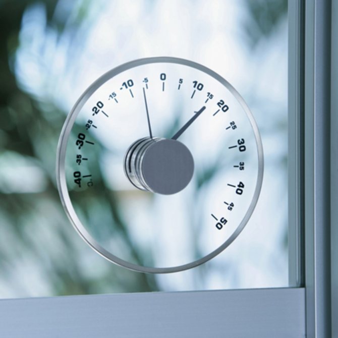 Higo. 9. Termómetro exterior en una ventana de plástico