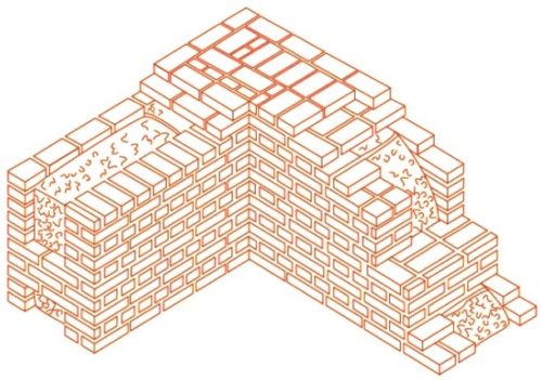 Masonry scheme na may diaphragms