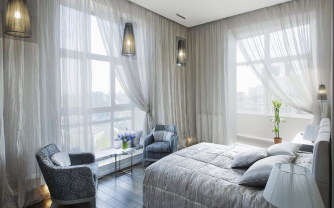 Bedroom with panoramic windows