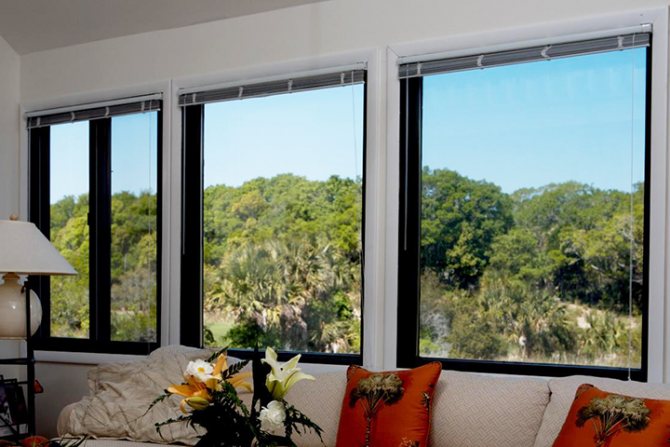 Double-glazed windows with tint film