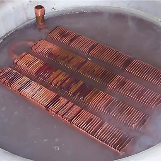 Trocador de calor em uma bacia