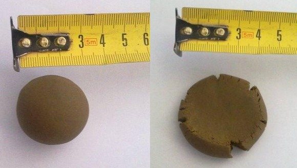 Clay plasticity test # 1: making a clay ball