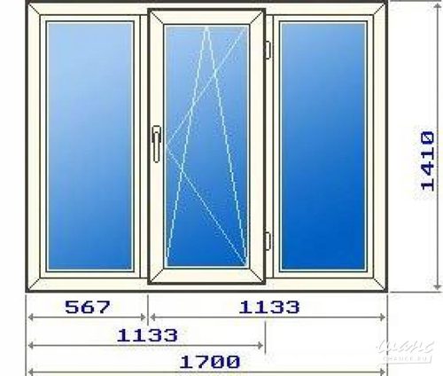Ventanas de plástico de tres hojas