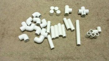 Universal stand made of PVC pipes