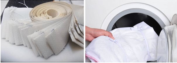 embalar as ripas em sacos de roupa suja