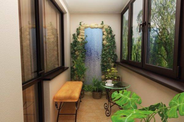 Cozy winter garden on the loggia