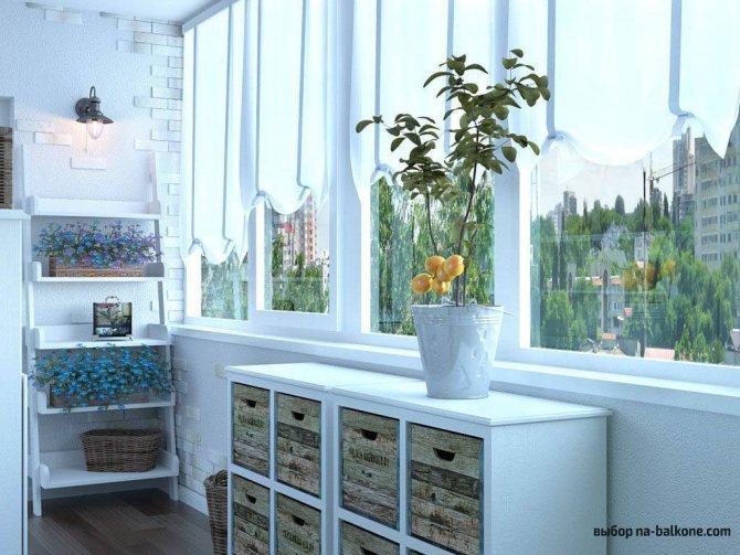 Cozy winter garden on the loggia