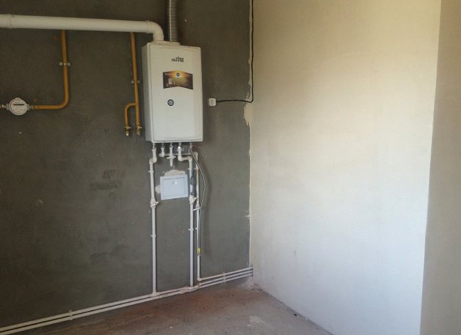 The apartment has a gas boiler