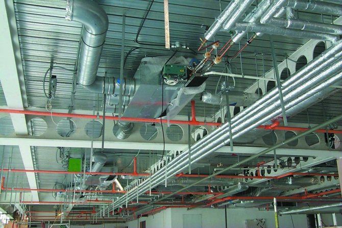 Indkøbscenter varmesystem luftkanaler