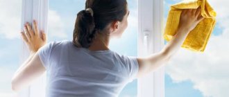 Kadın güneşli havalarda pencereyi yıkar