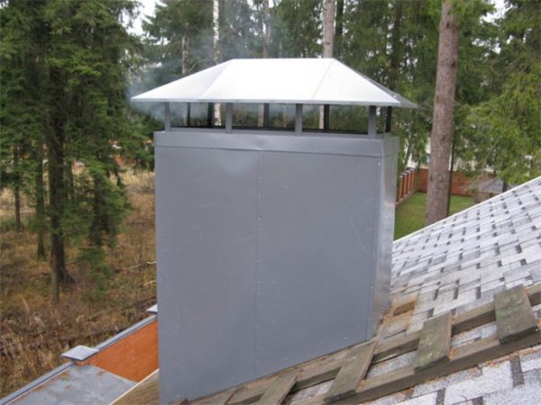 Umbrella over the chimney.